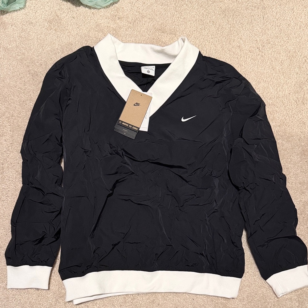 Nike Black V-Neck Sweater with White Trim